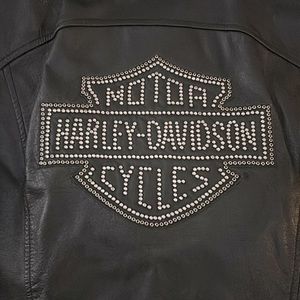 Harley Davidson Leather Bling Jacket, Helmet and Harley Gloves